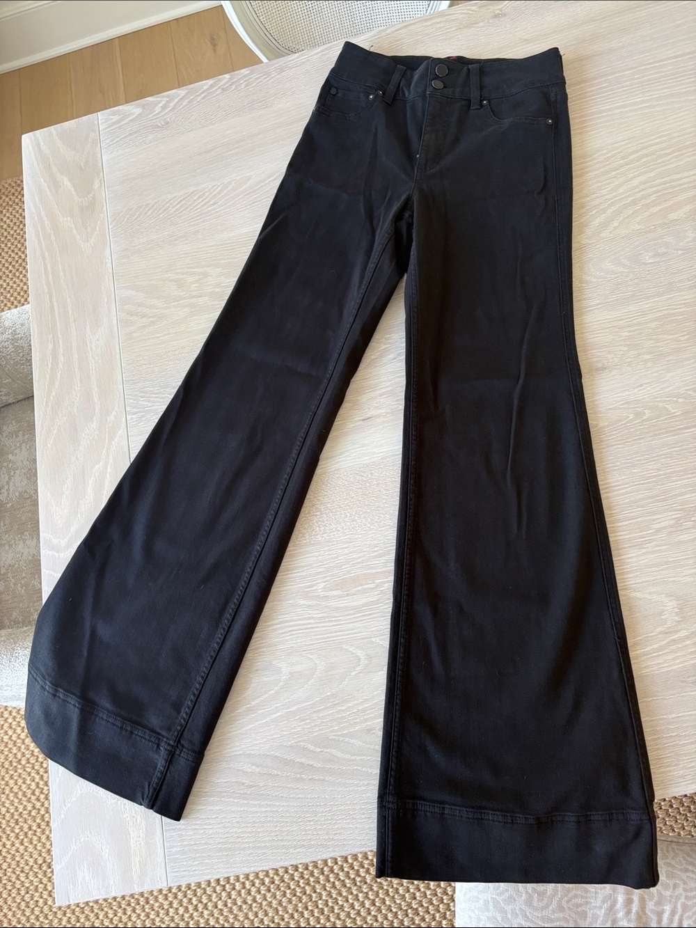 Alice + Olivia Black High-Rise Flare Jeans